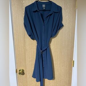 Worthington Deep Blue Collared dress XL